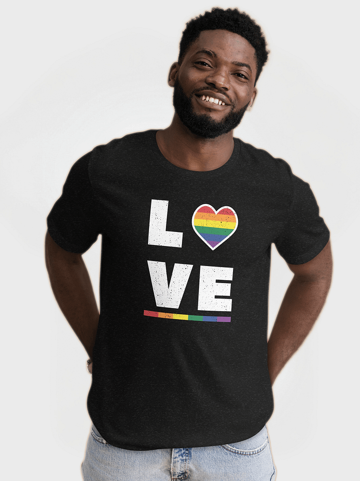 LGBTQ Gay Pride Flag Distressed Grunge Love T-Shirt product image (1)