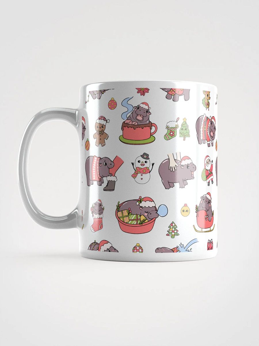 MOODENG'S CHRISTMAS WHITE GLOSSY MUG! product image (1)