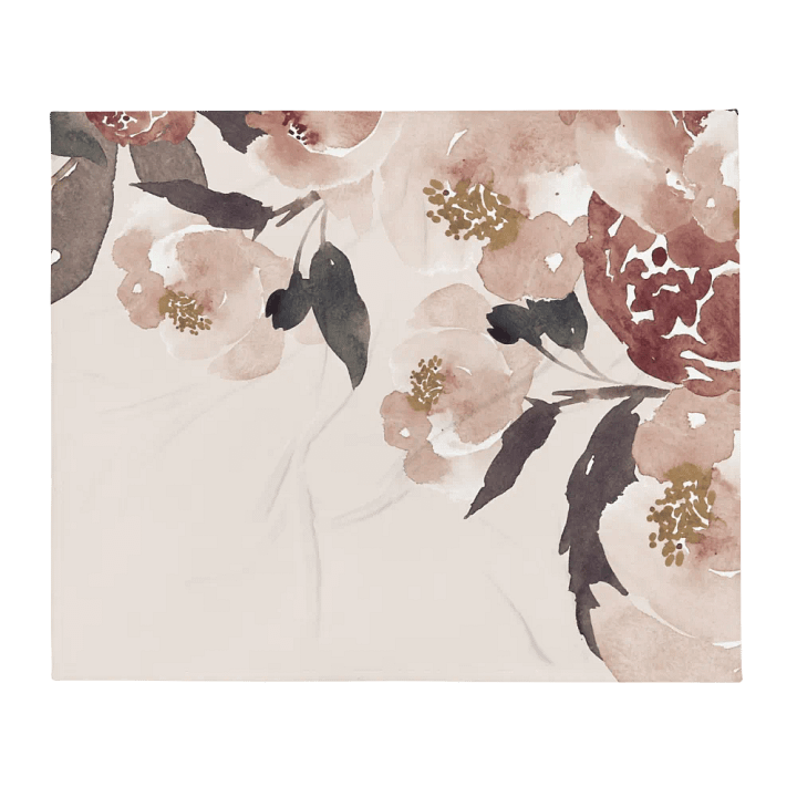My Rosegarden Watercolor Floral Throw Blanket product image (2)