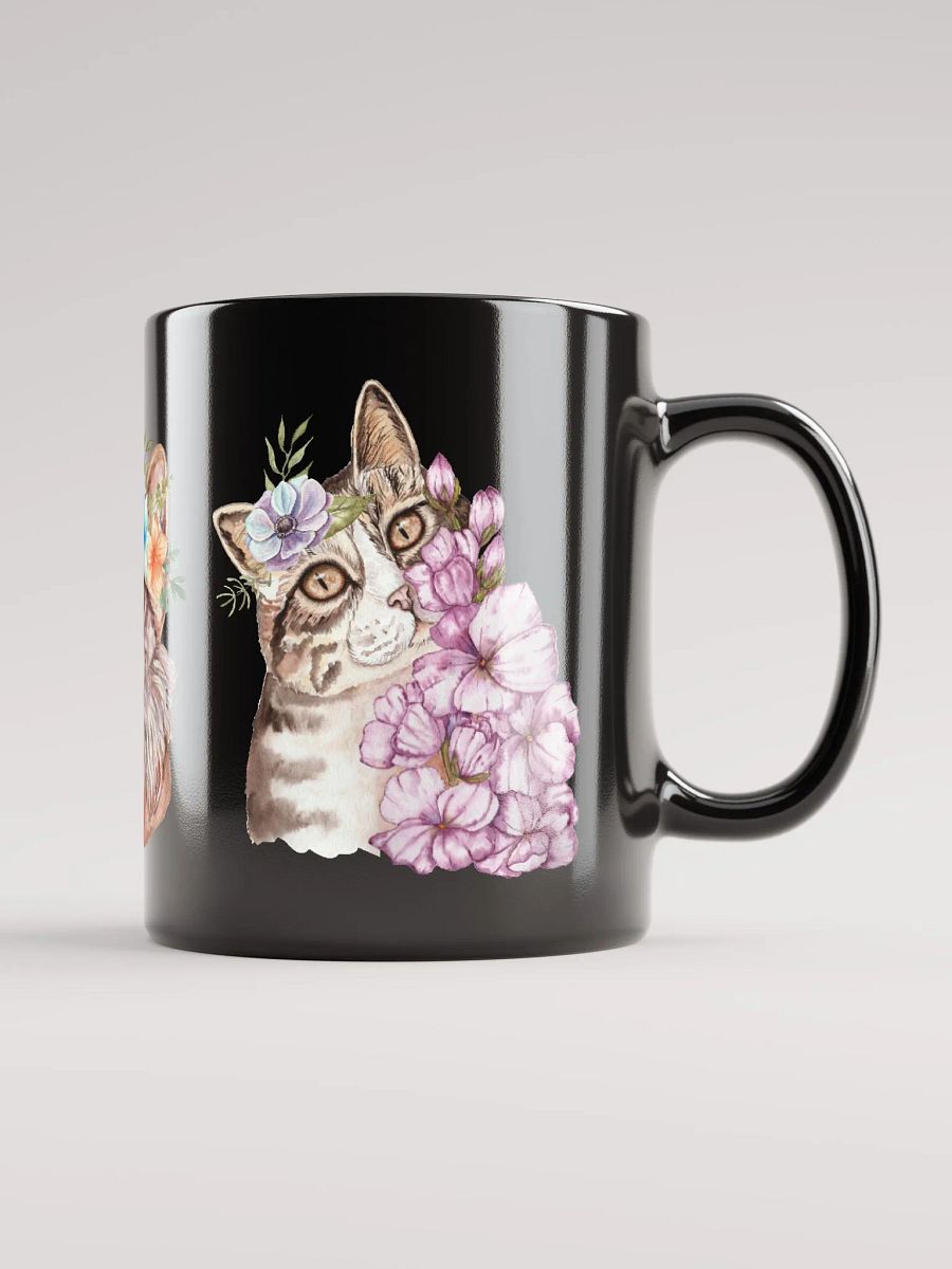 Cat and Flowers Watercolor Artistic Mug product image (1)