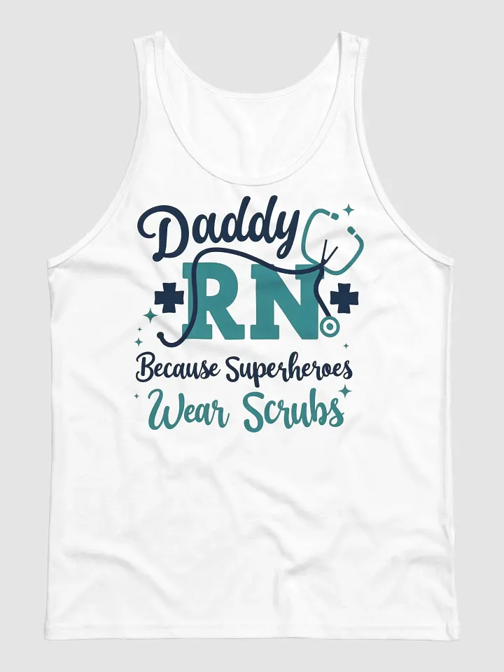 Daddy RN Because Superheroes Wear Scrubs Jersey Tank product image (2)