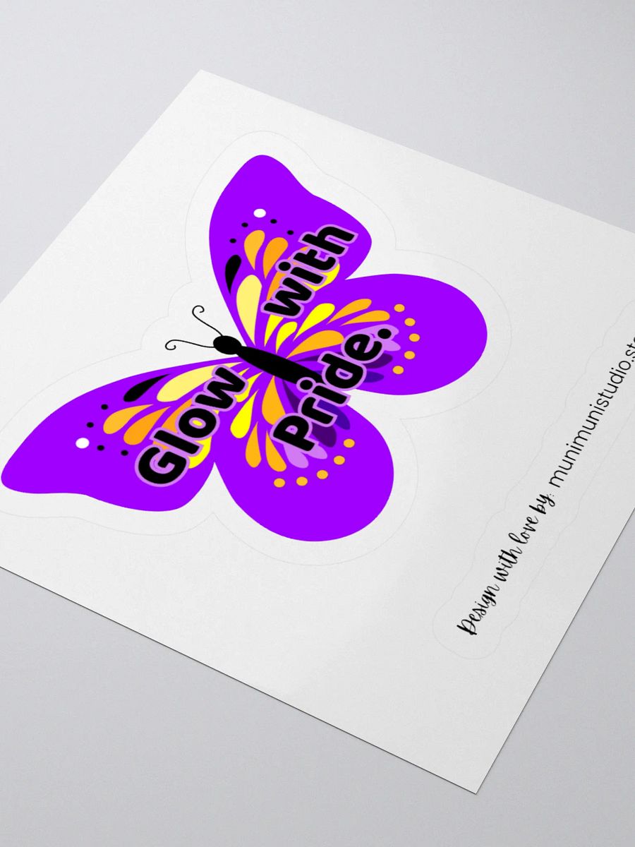 Glow with Pride – Purple Butterfly Inspirational Quote Sticker product image (8)