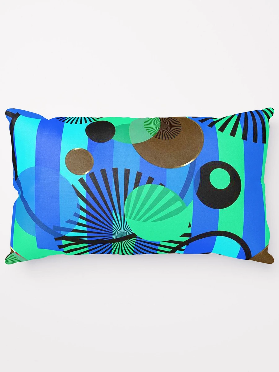 Green Blue Stripes Dots Throw Pillow product image (13)