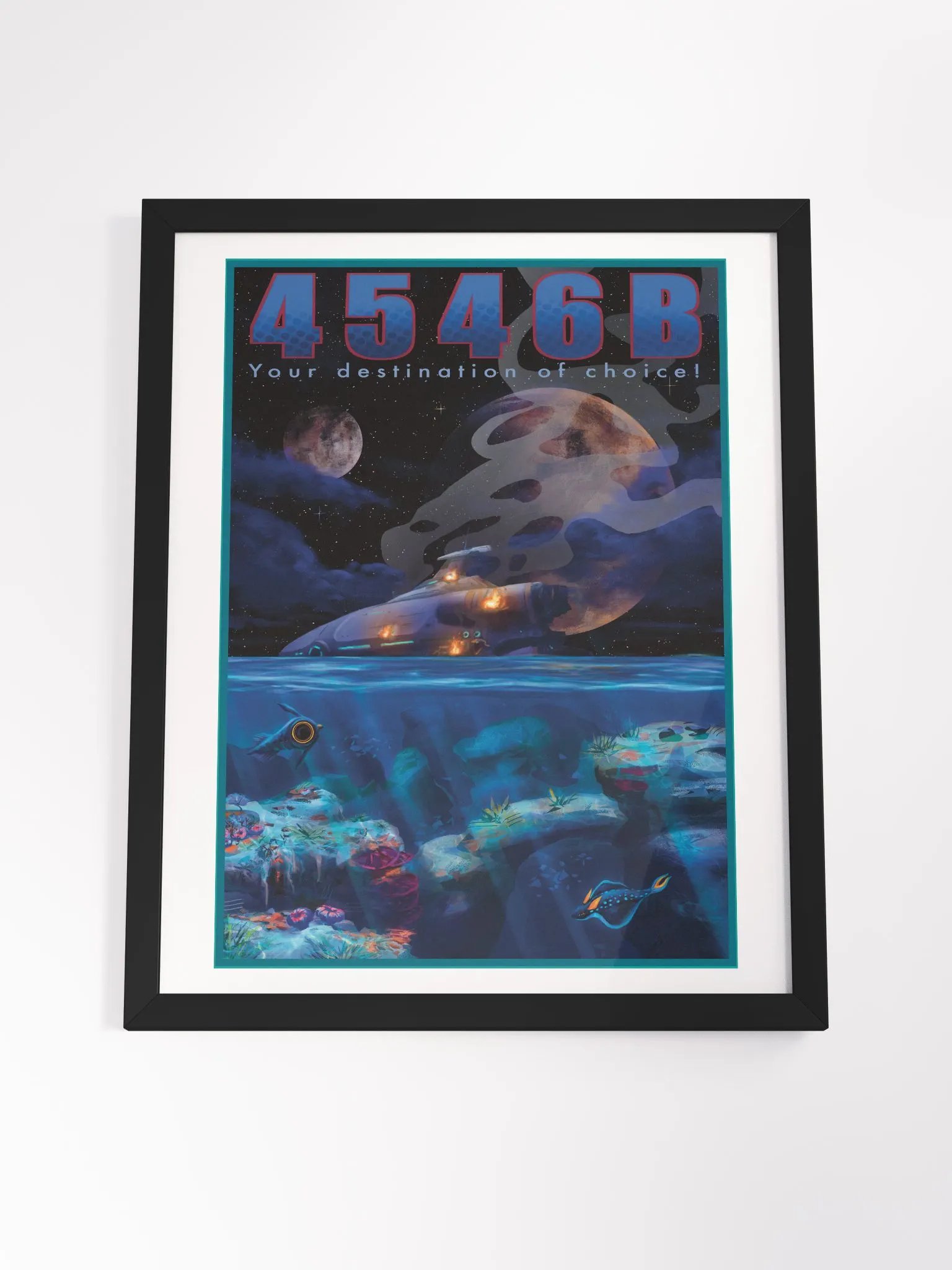 4546B (night version) Subnautica poster (Framed) product image (4)