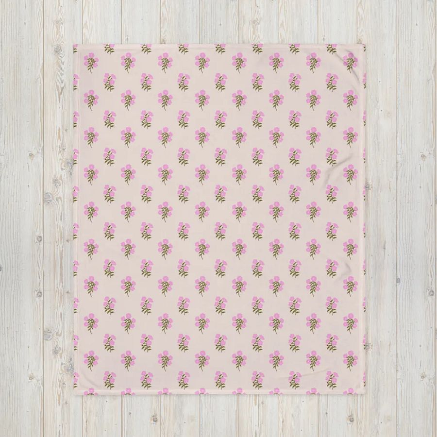 Alpine Cascade - Pink and Forest Green - Throw Blanket product image (4)
