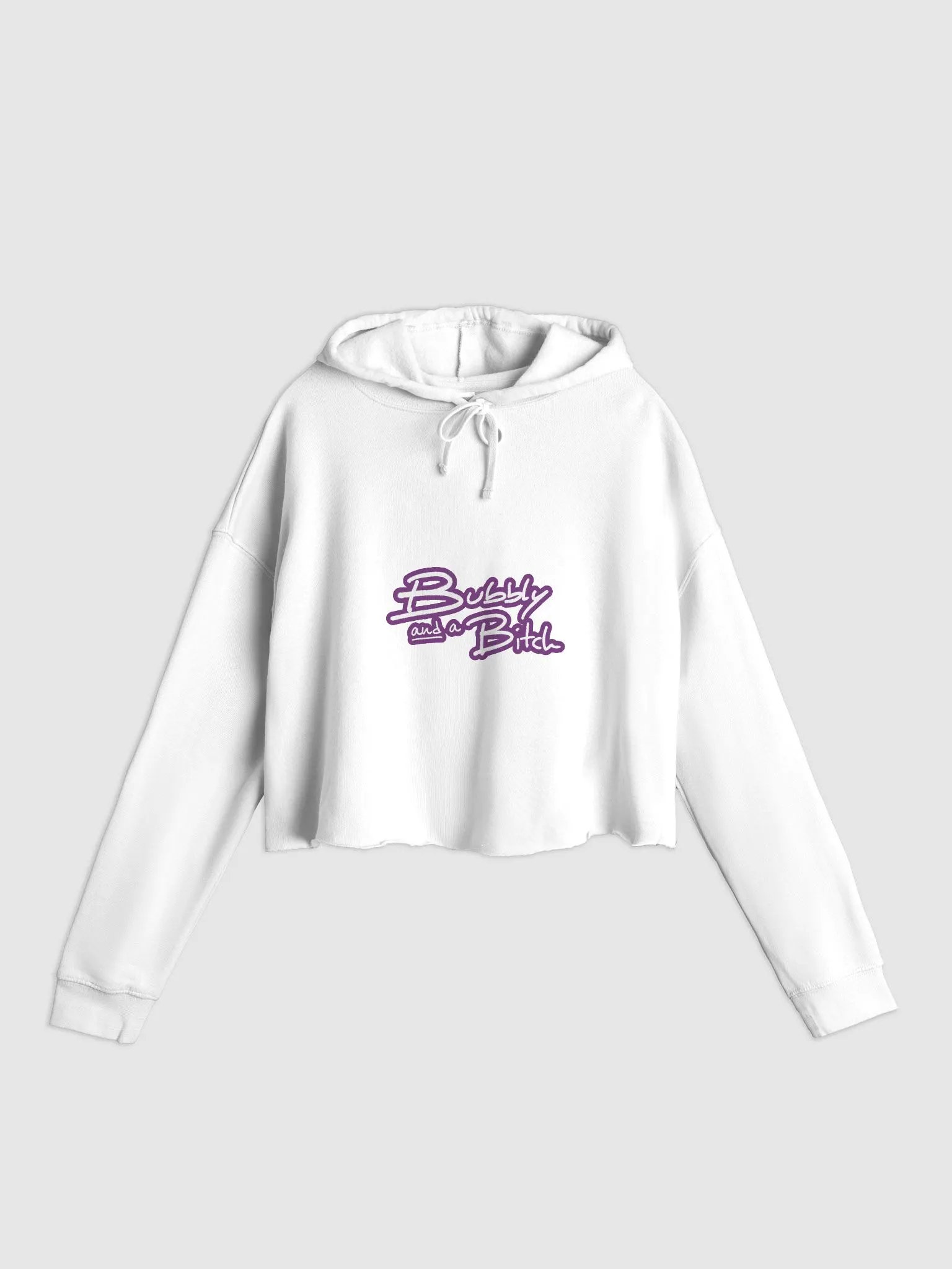 Bubbly and a B*tch (lined design, #763D7D) lightweight cropped hoodie product image (7)