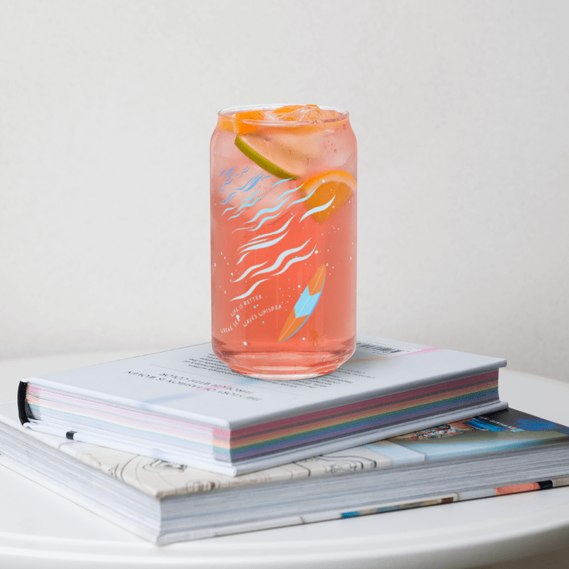 Life Is Better Where Sea Waves Whisper Can-Shaped Glass ( Side -Sea- ) product image (3)