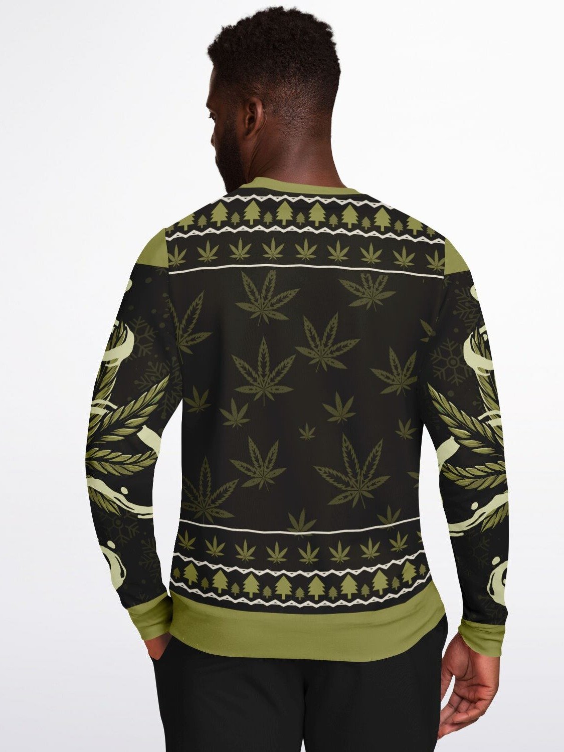 Merrijuana Christmas Sweater | Funny W**d Santa Holiday Sweatshirt | 420 Festive Outfit | Stoner Christmas Winter Outfit product image (4)