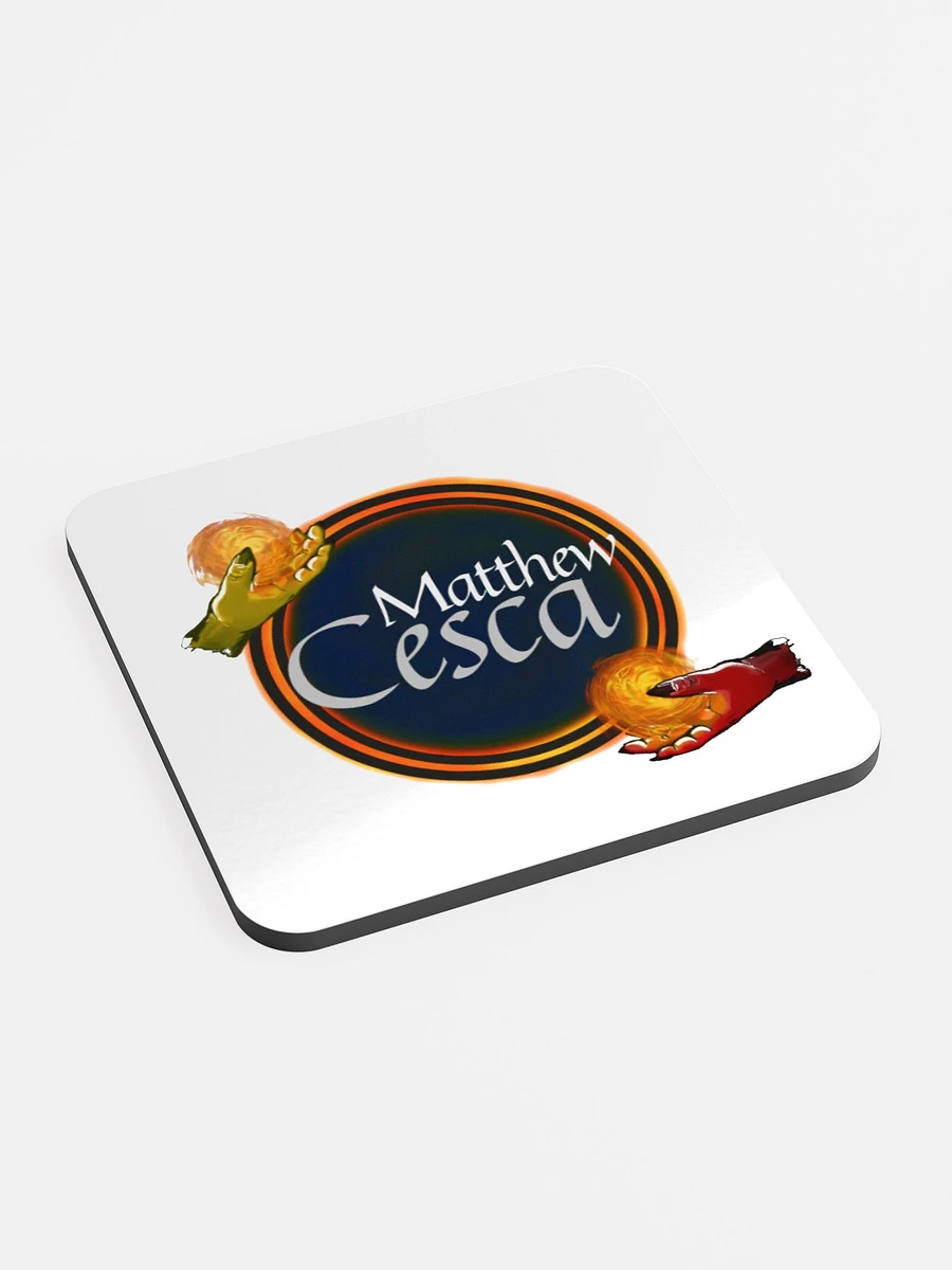 Matthew Cesca Author Logo White Background Cork Coaster product image (2)