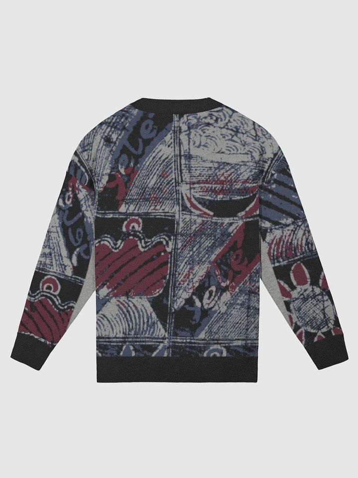 Exclusive Festivity Print Knit Sweater by Yelé - Celebratory Symbols with Elegant Black Trims product image (9)