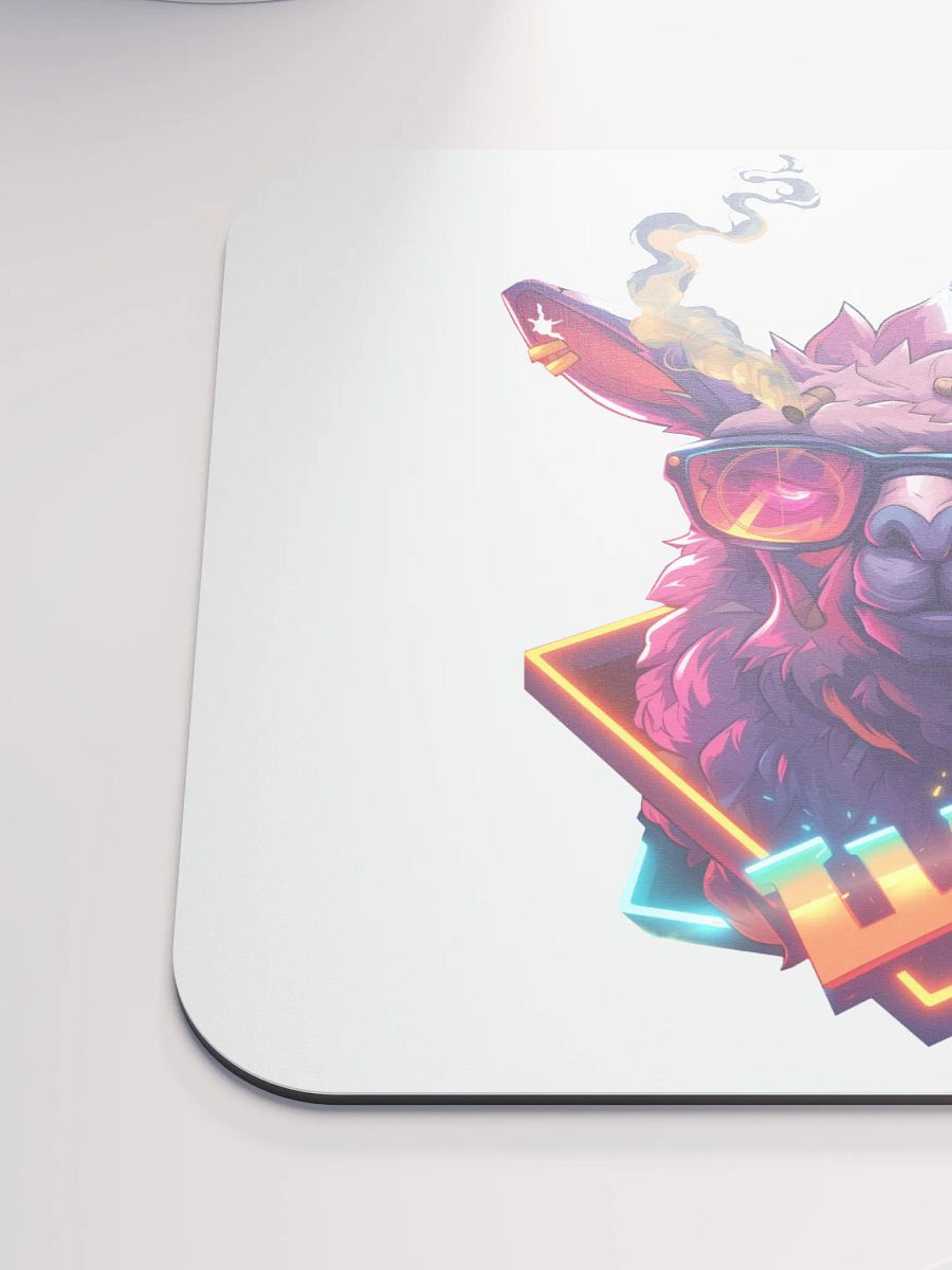 Neon Llama Sunglasses Mouse Pad product image (6)