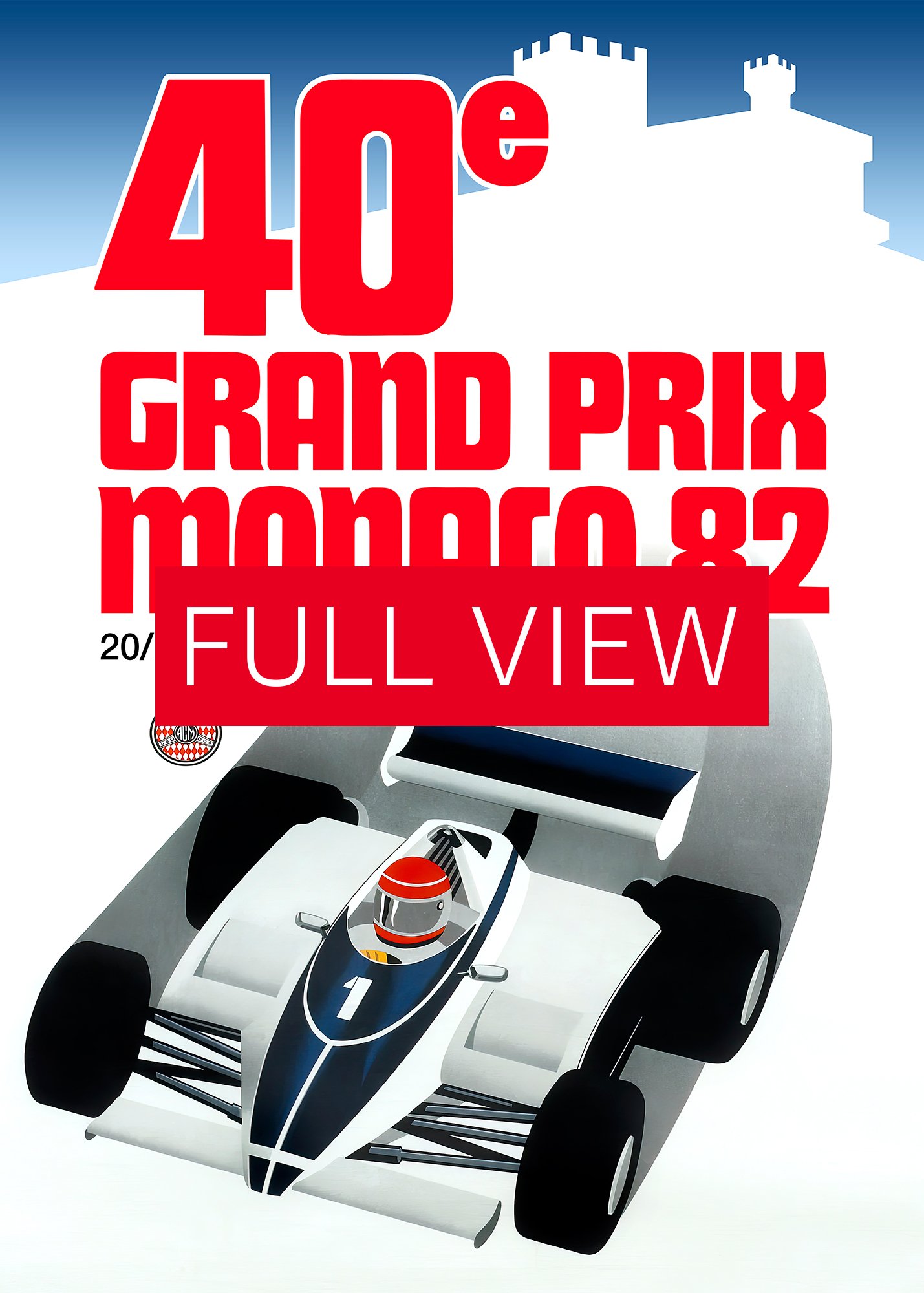 Monaco Vintage F1 Grand Prix, 1982 poster — Vintage Formula 1 poster, Monaco Grand Prix poster, retro travel poster product image (3)