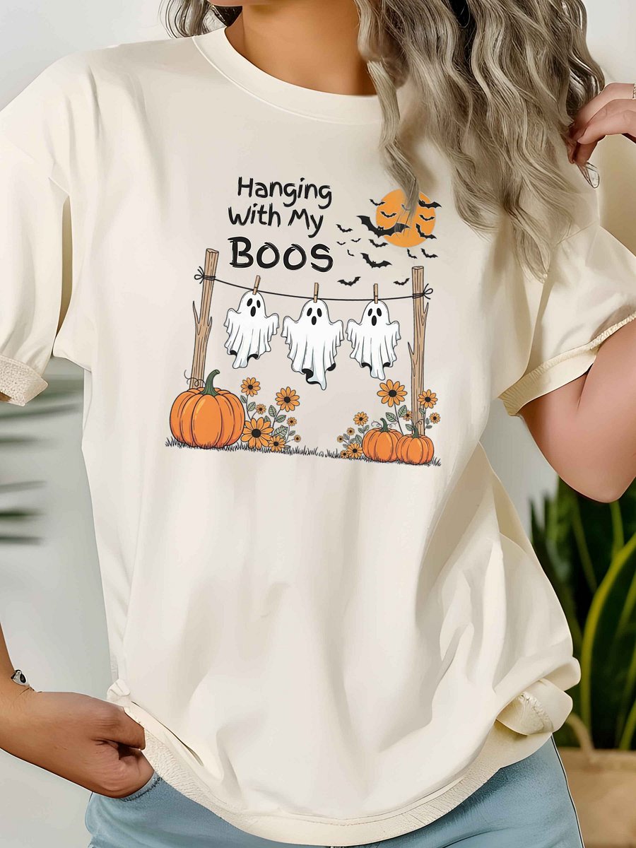 Hanging with My Boos PNG, Cute Halloween Ghosts Sublimation Design, Fall Digital Download, Funny Ghost Shirt Clipart, 300 DPI PNG File product image (4)