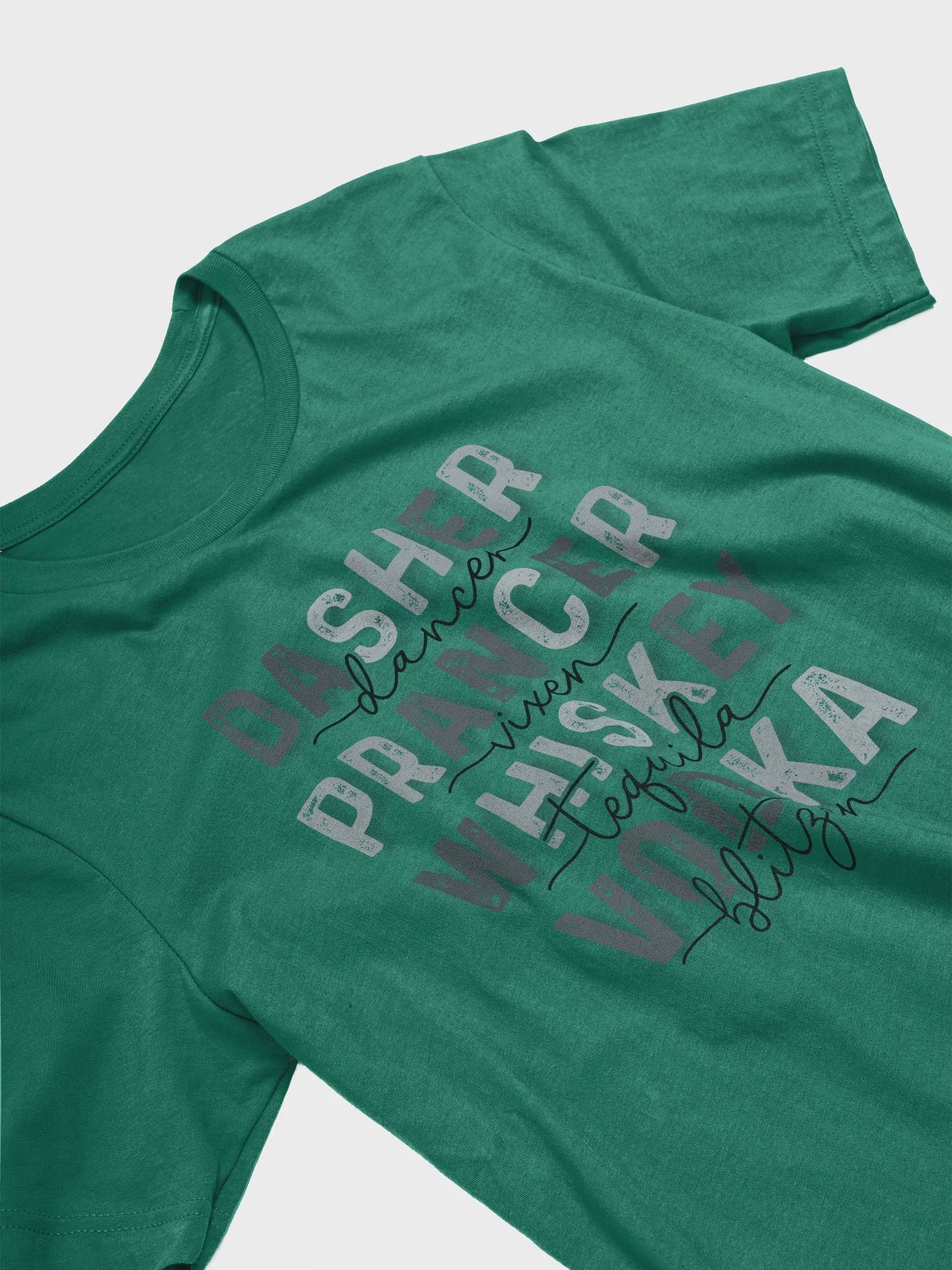 Dasher & Dancer Whimsical Holiday Spirits T-Shirt - Noir product image (3)