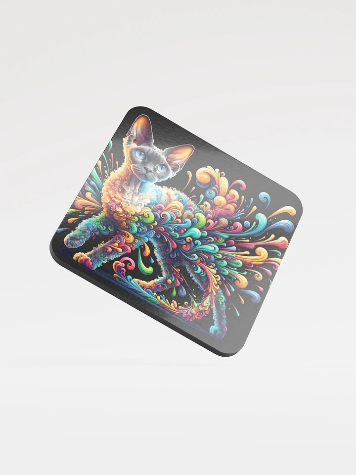 Glossed Cork Coaster: Devon Rex product image (1)