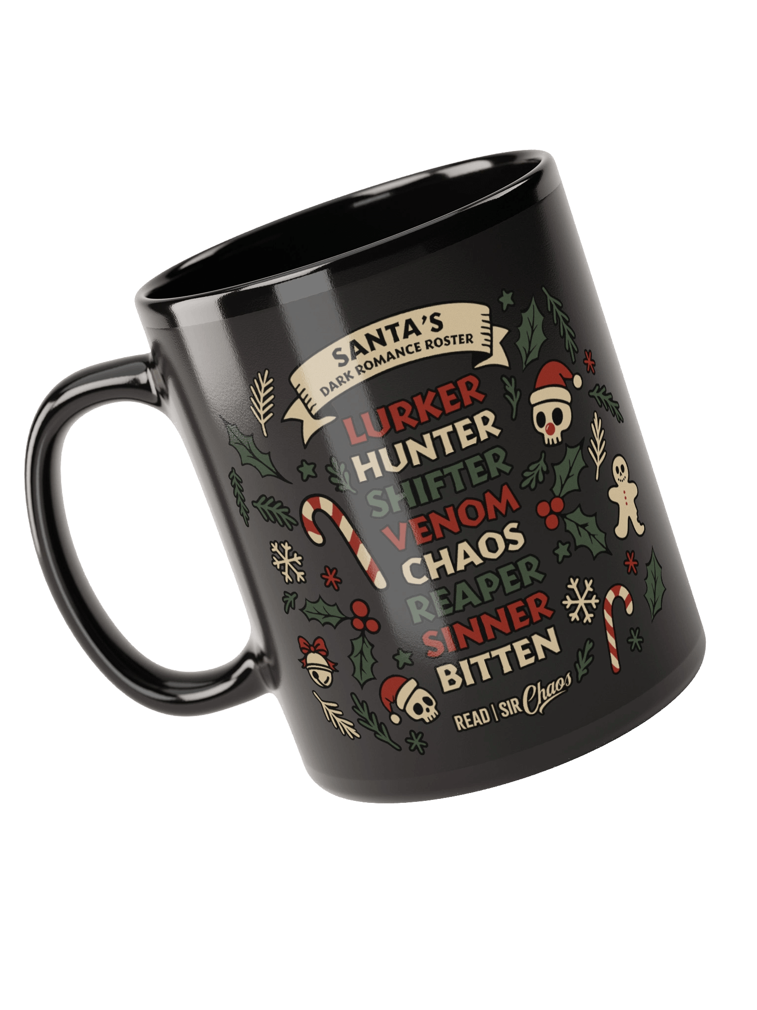 Santa's Dark Romance Roster Black Mug product image (3)
