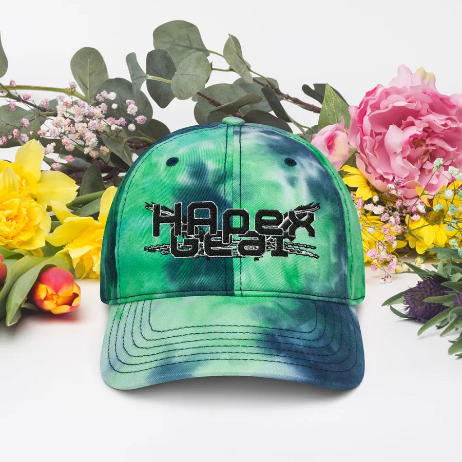 Tie-Dye Dad Hat - Embroidery - Black HApex Gear White Logo product image (6)