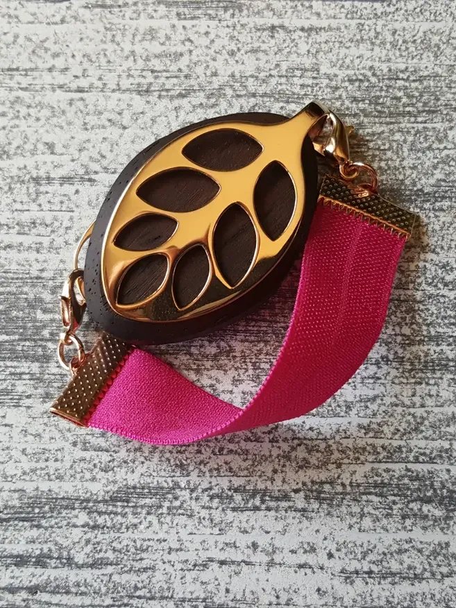 Hot Pink Elastic Bracelet | Handmade Accessory for Bellabeat Leaf Urban & Ivy product image (2)