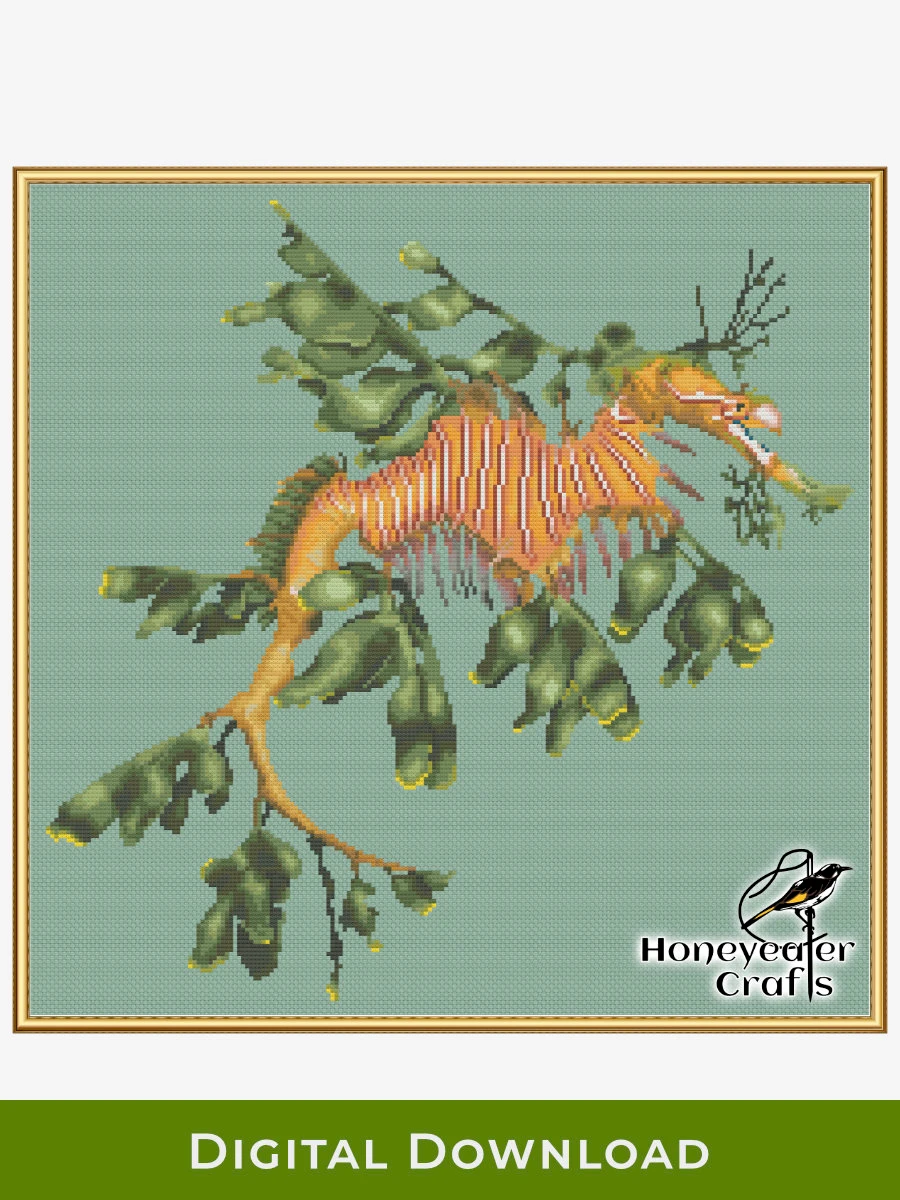 Leafy Seadragon: Marine Cross Stitch Pattern PDF product image (1)