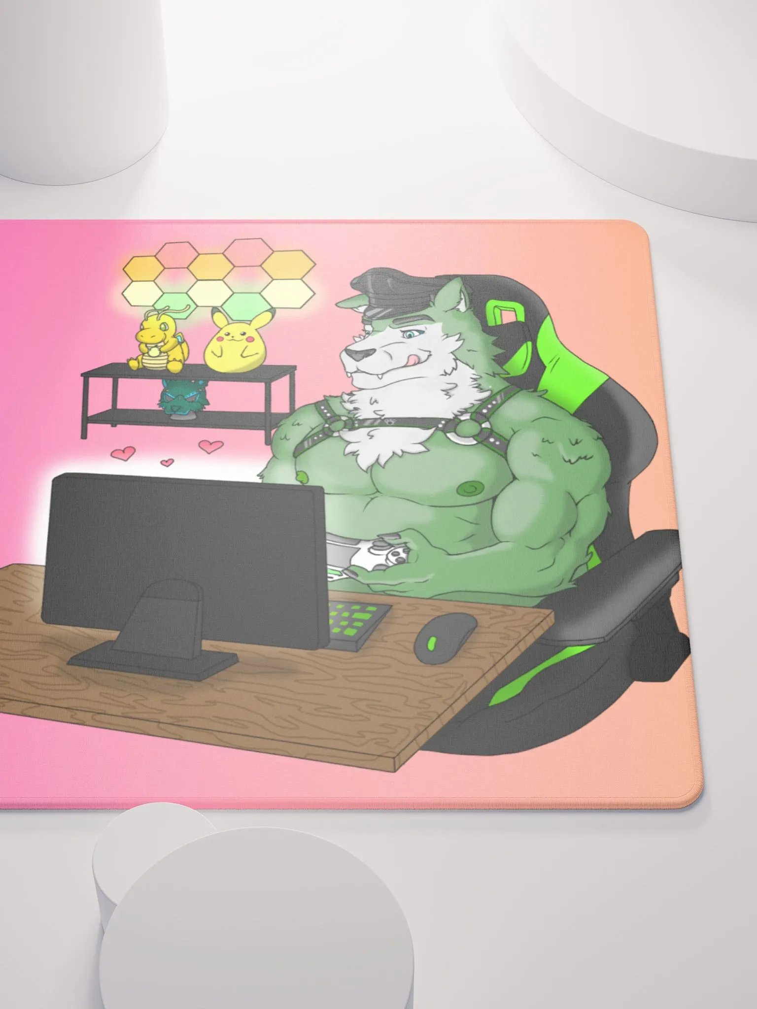 Cozy Wolf Dad Gaming Mouse Pad (Sunrise / Left) product image (9)