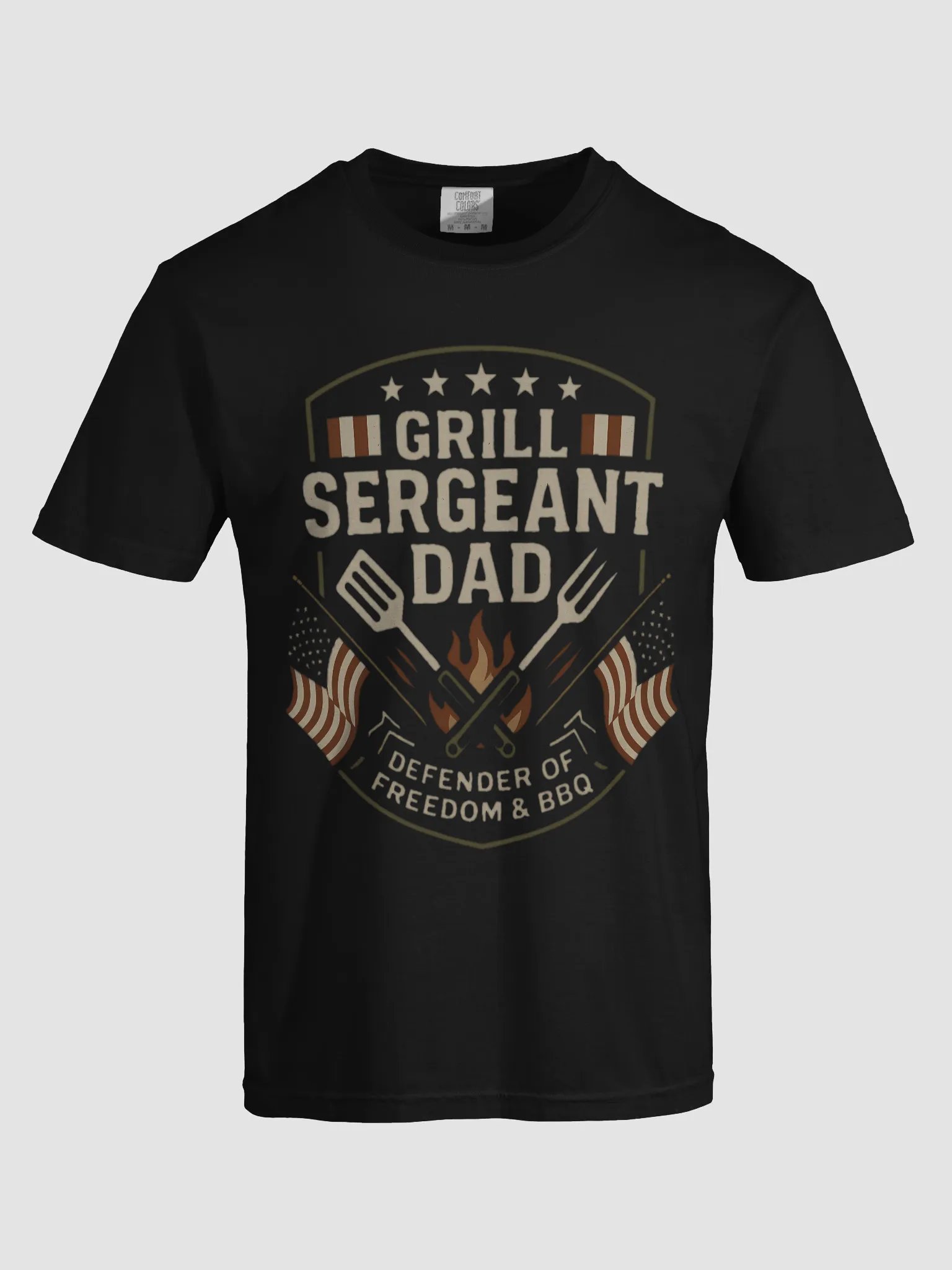 Grill Sergeant Dad T-Shirt - Patriotic BBQ & Freedom Defender Gift product image (39)