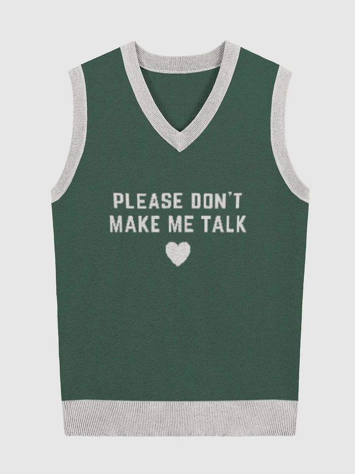 PLEASE DON'T MAKE ME TALK (pine and off-white) knitwear vest product image (1)