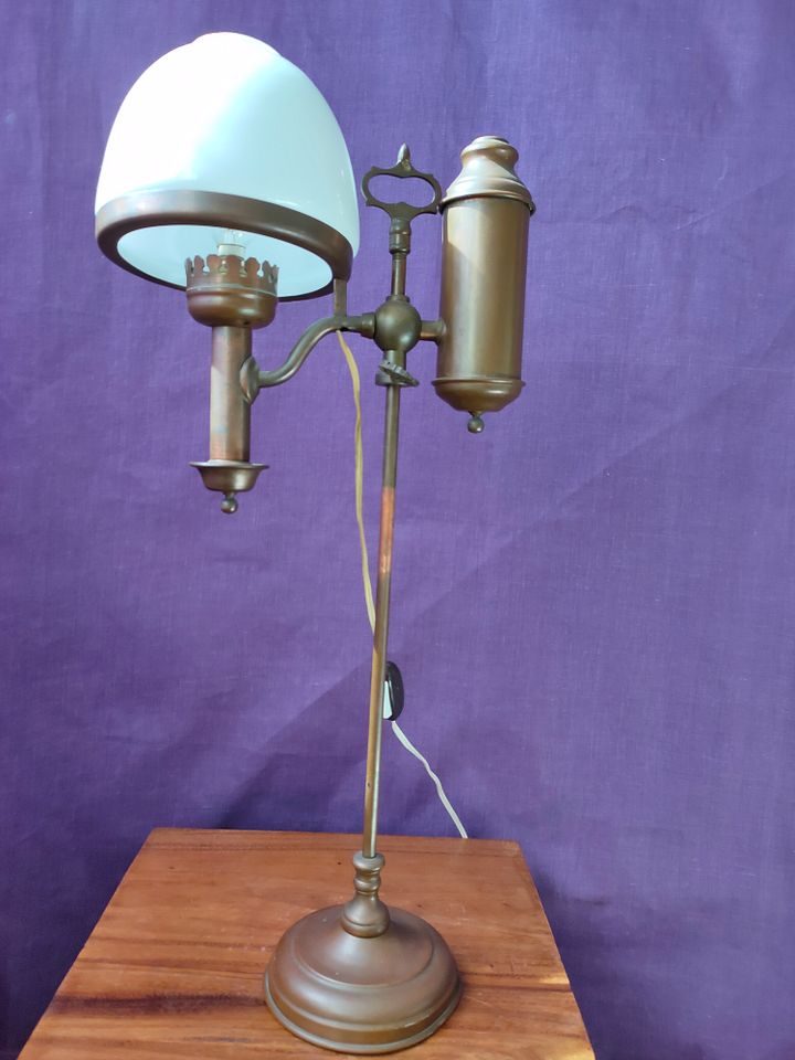 Candeeiro de mesa, candeeiro de óleo de baleia, antigo, século XIX, peça de iluminação, mesa de entrada estreita product image (1)