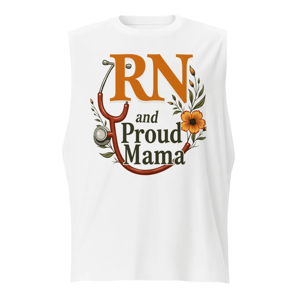 Proud RN and mama, Floral Stethoscope Muscle Tank product image (1)
