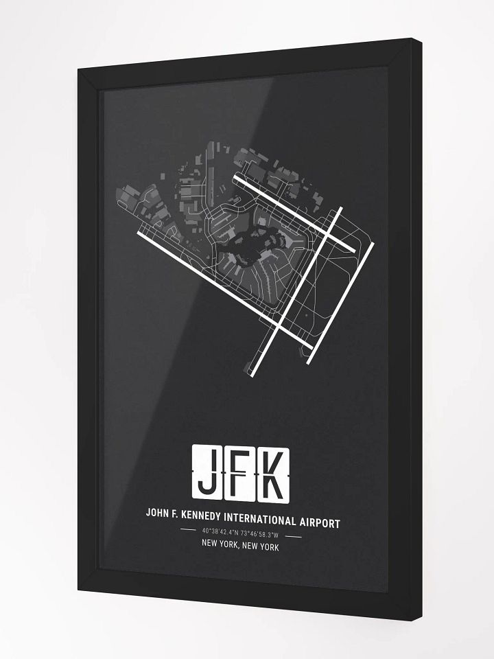 Framed Airport JFK Premium Map On Matt Paper product image (2)