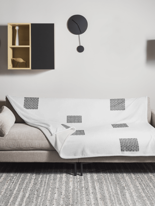 Black and White tiled patterned Printed Throw Blanket product image (2)