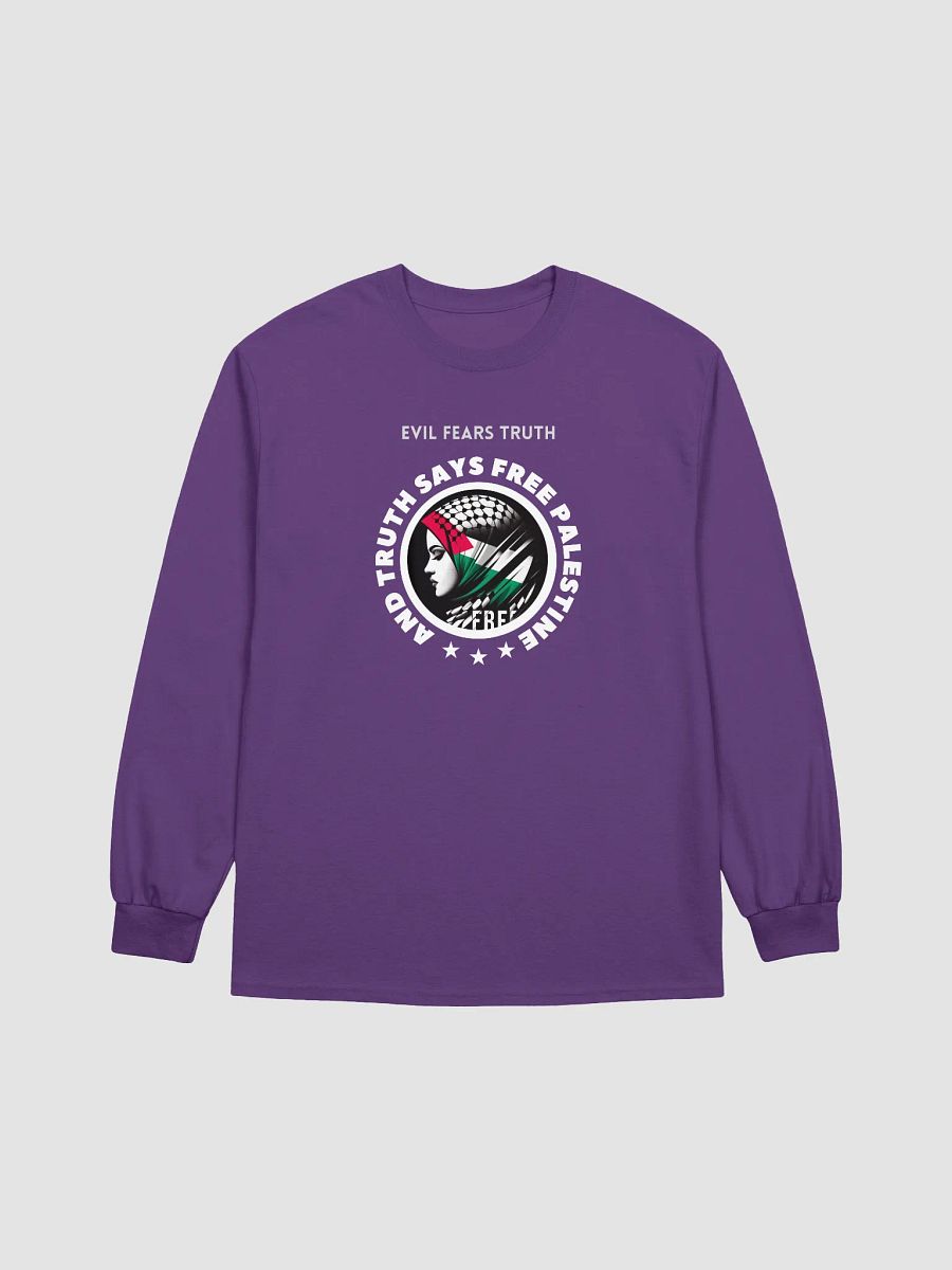 Free Palestine Soccer Hijab Long Sleeve Tee | Evil fears truth, and truth says: Free Palestine. product image (33)