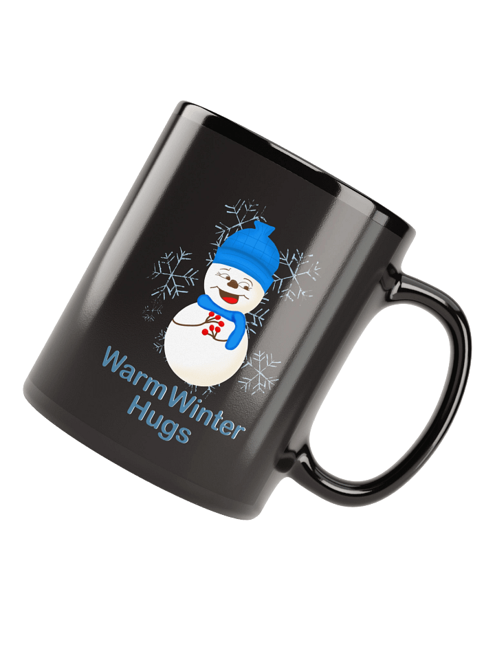 Snowman Hugs Loading Snowman Black Mug product image (1)