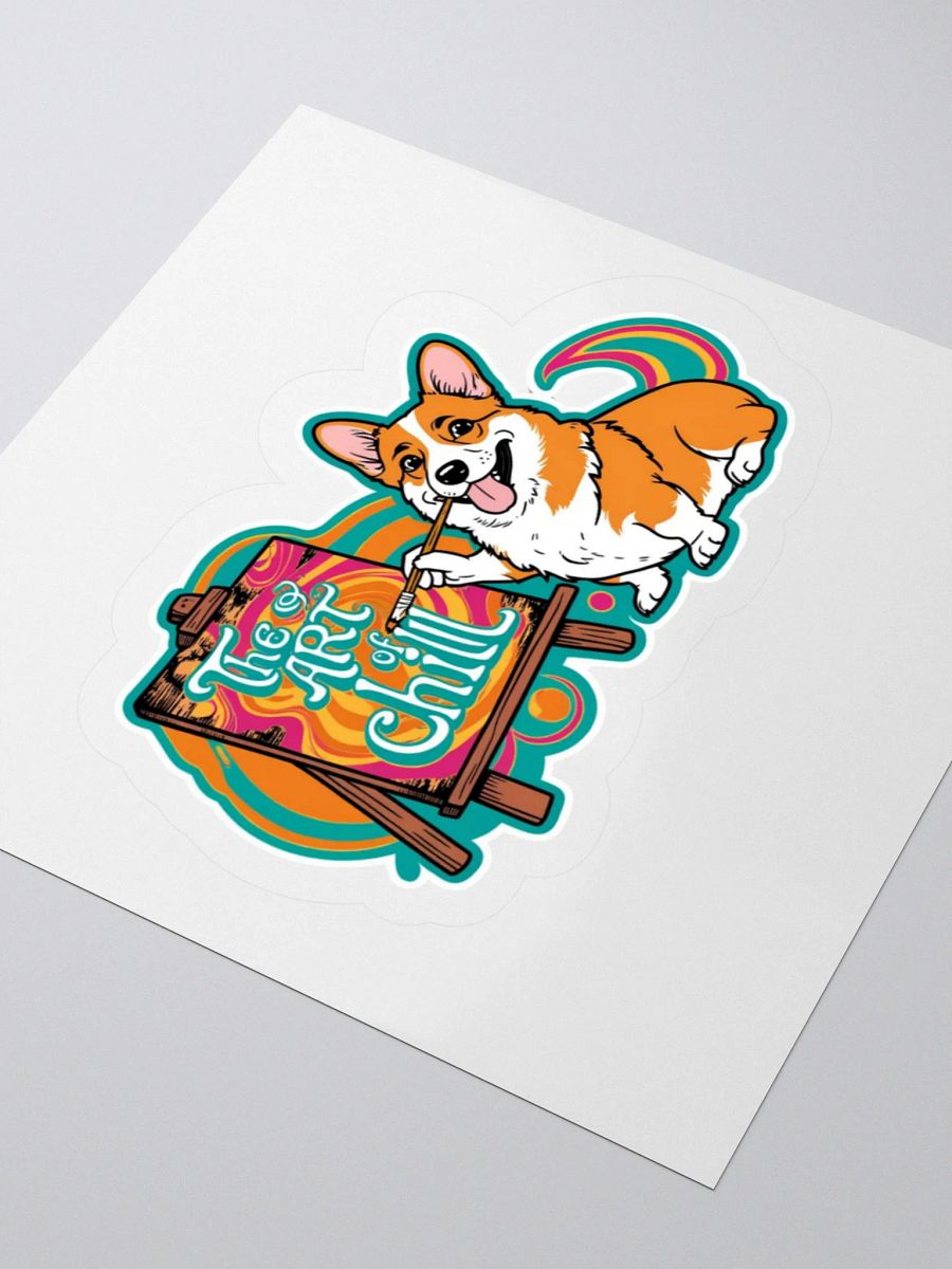 Chill Corgi Art Kiss Cut Stickers product image (9)