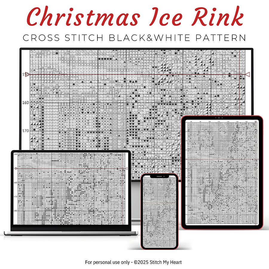 Ice Rink Village Cross Stitch Pattern product image (4)