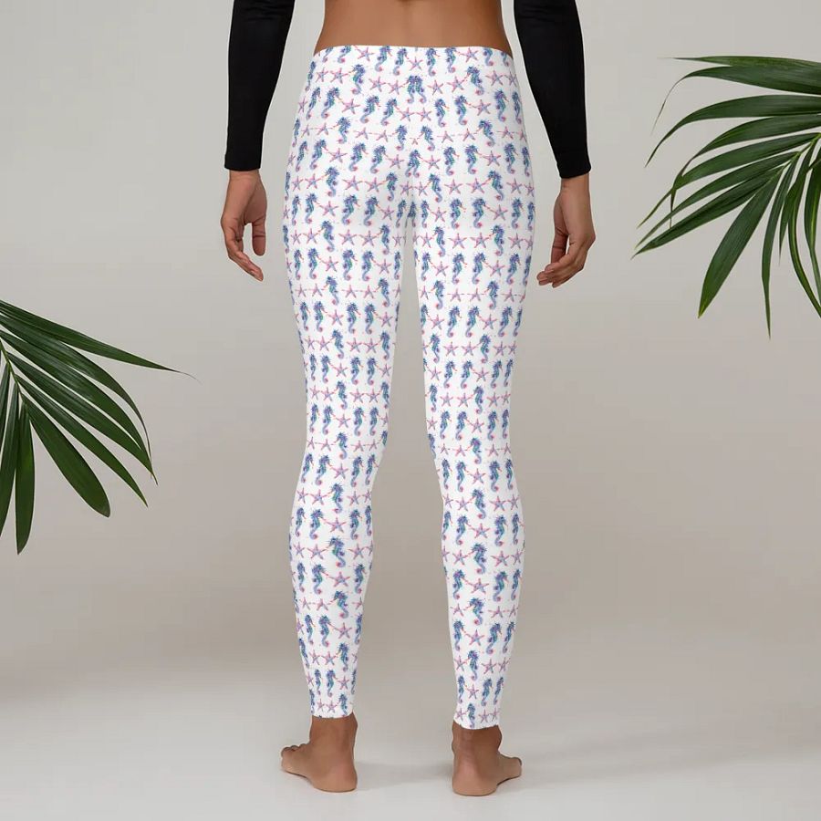 Colourful Seahorse And Starfish All-Over Print Leggings product image (5)