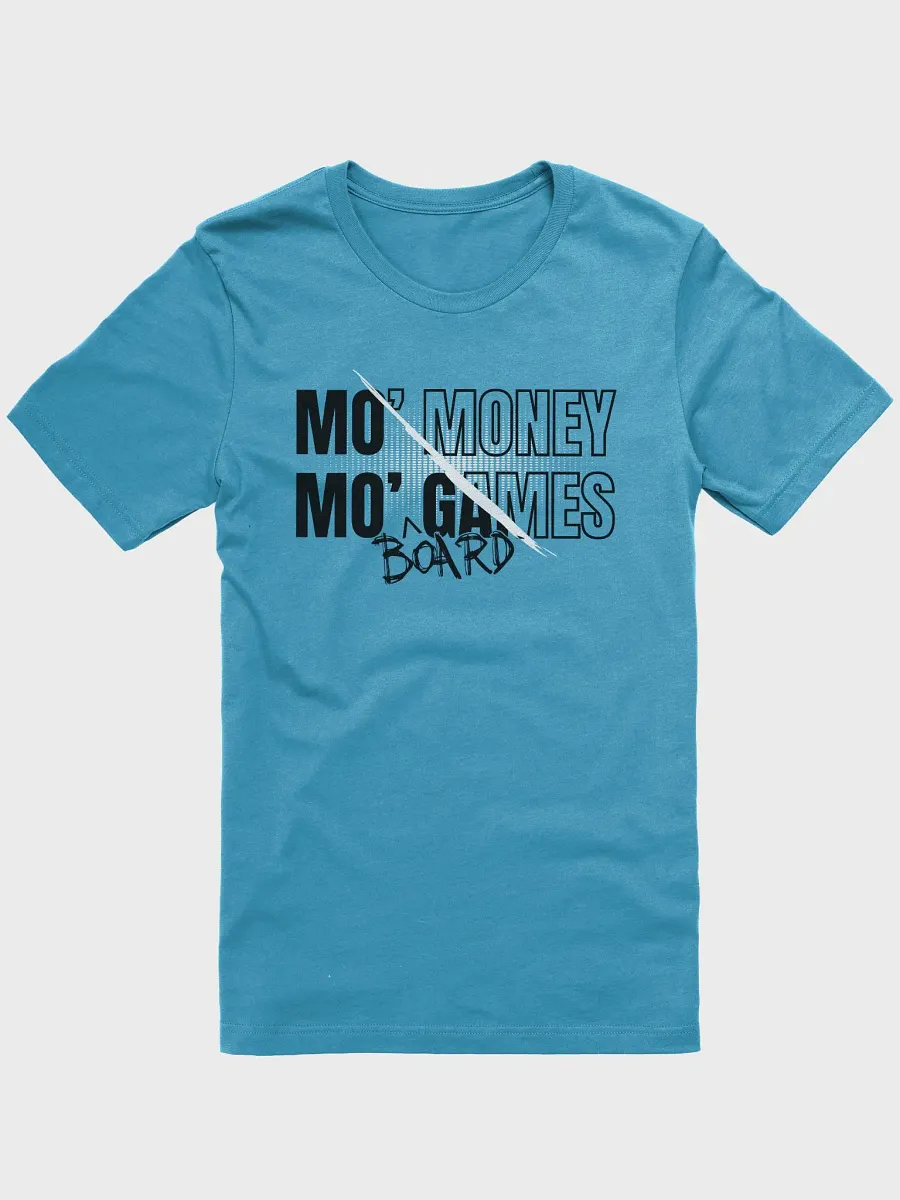 90s Rap Shirt for Board Gamers, Cool Unisex Gamer Aqua T-shirt, Mo Money Mo Board Games product image (2)