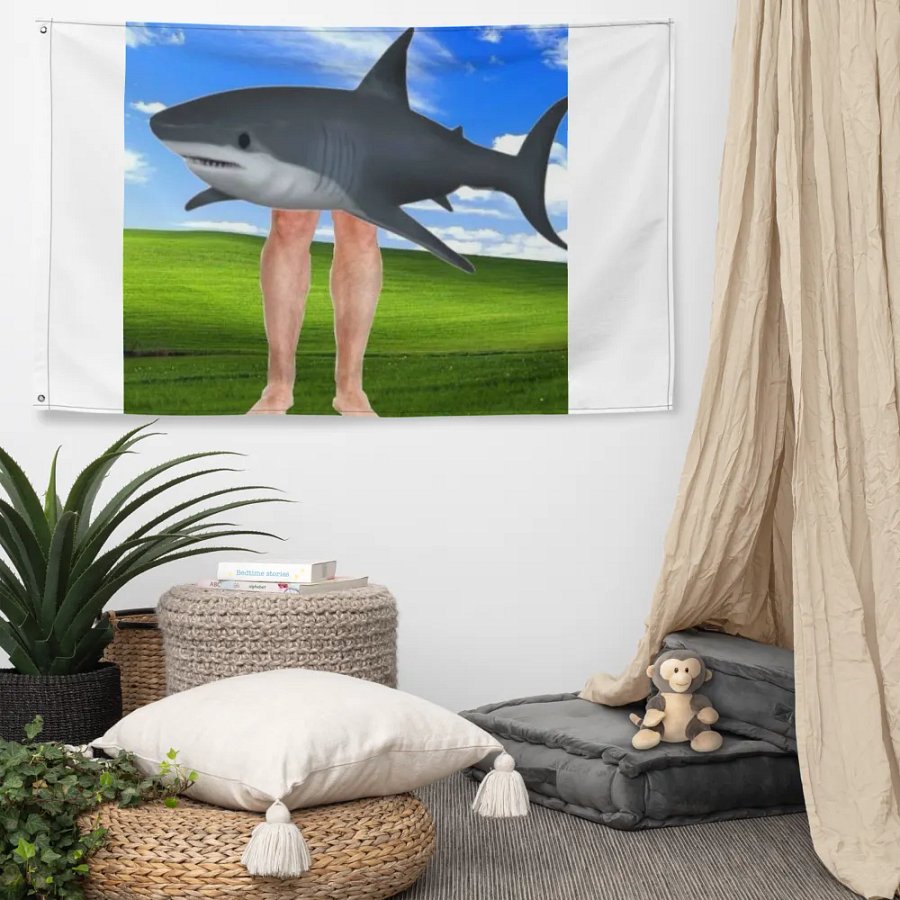 Shark Religion Funny Flag product image (5)