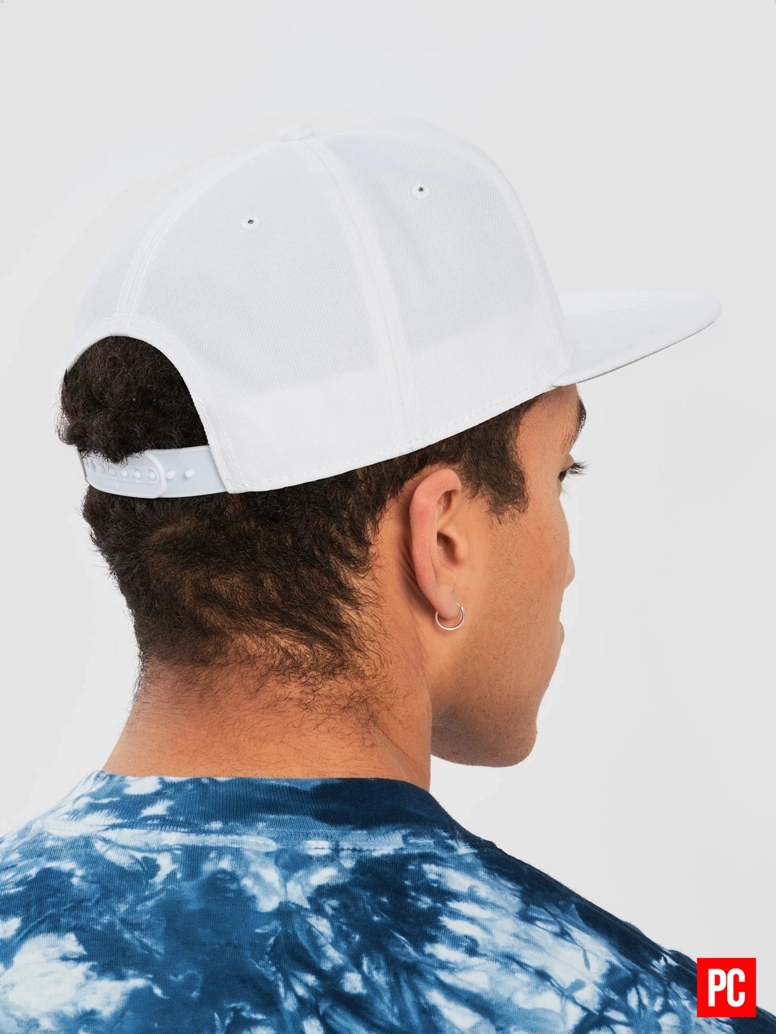 Plain Color White Cotton Twill Flat Snapback Cap product image (3)