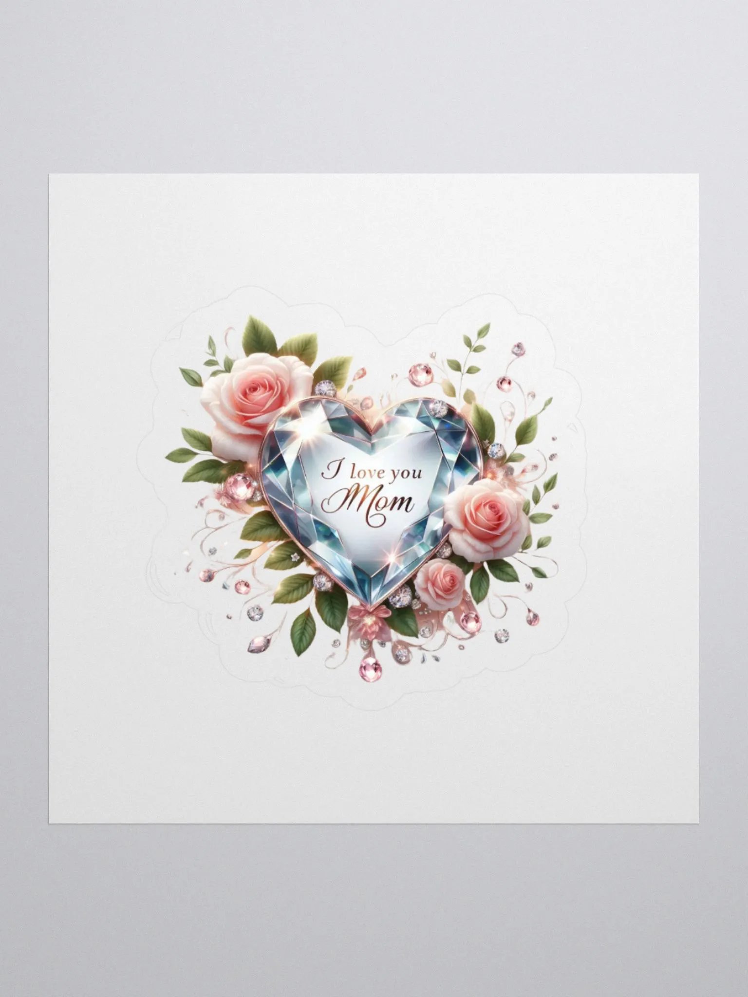 Mom's Love Diamond Kiss Cut Stickers product image (1)