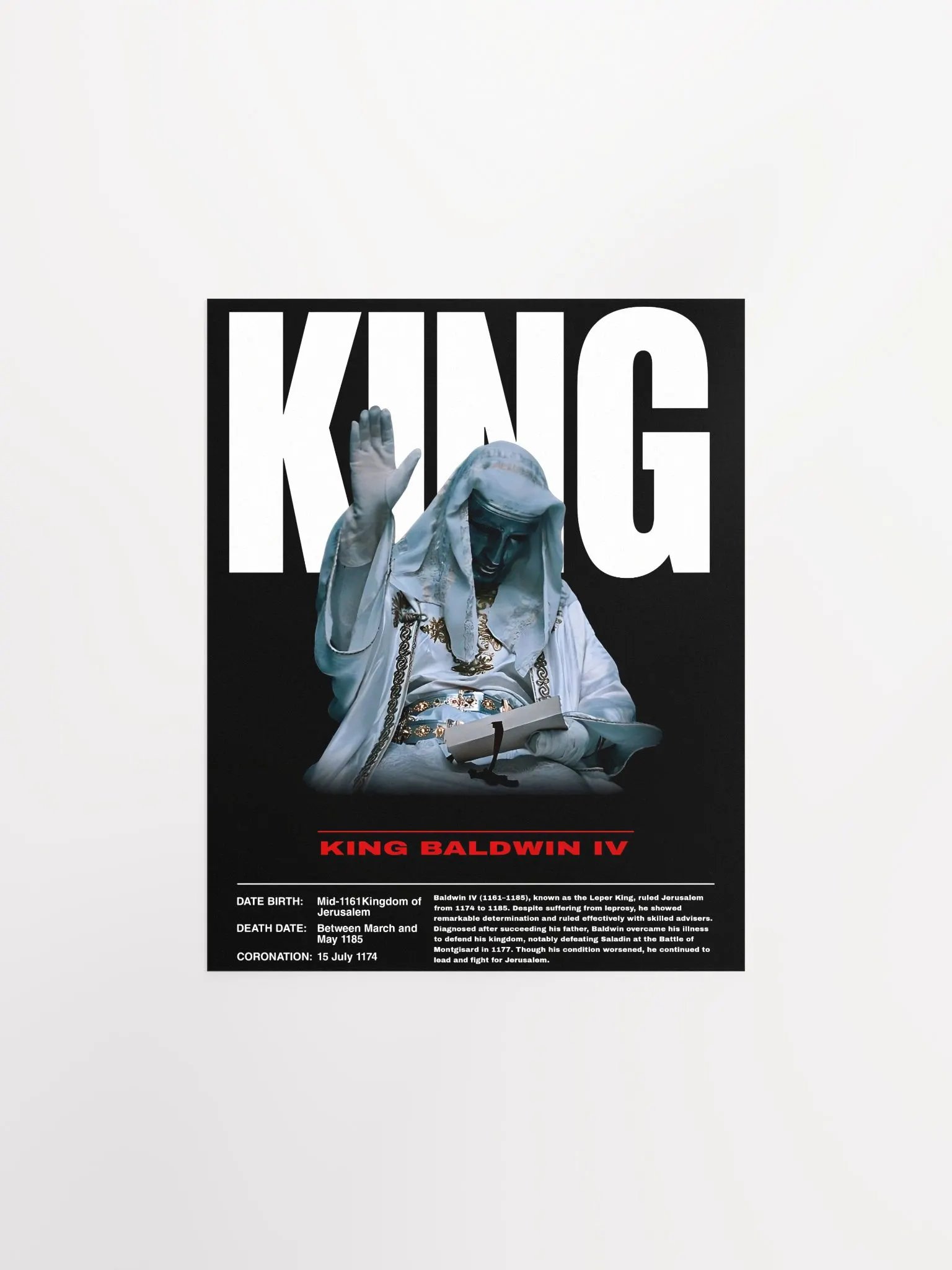 King Baldwin IV Leper King of Jerusalem Poster product image (3)