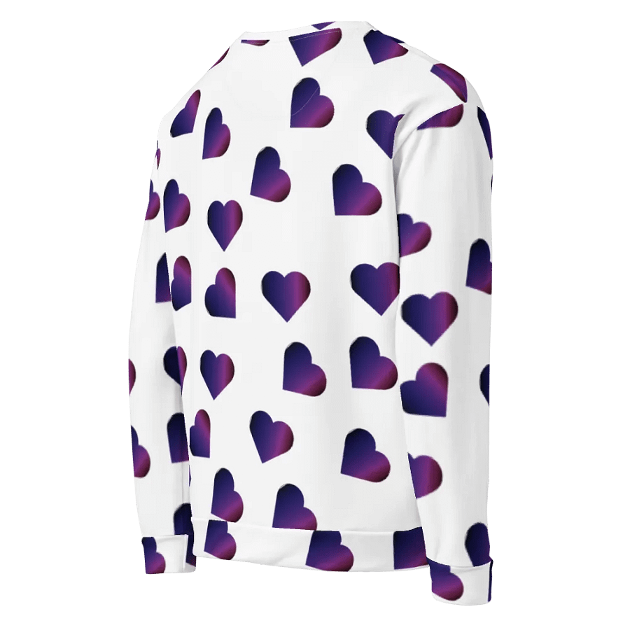 Abstract Love Pattern Purple Hearts on a White Background Unisex Sweatshirt product image (8)