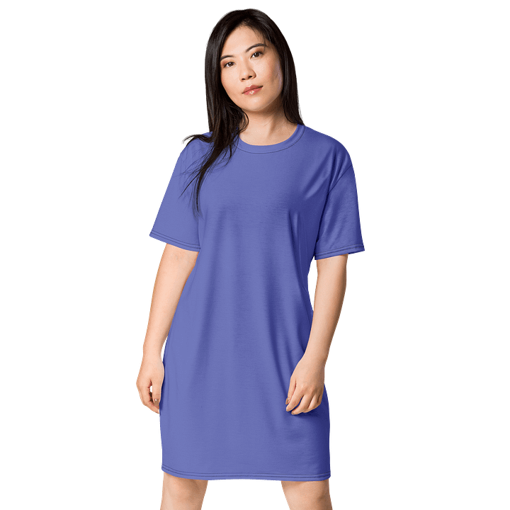 Oversized T-Shirt Dress - Vibrant Medium Slate Blue, Sizes 2XS-6XL product image (1)