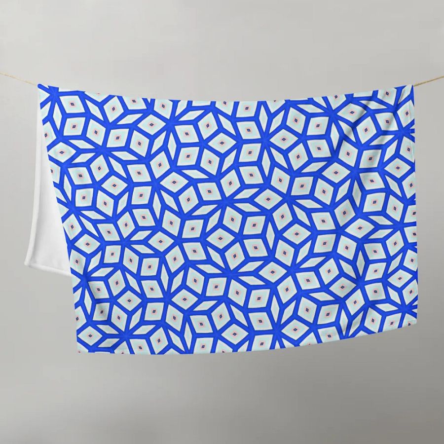 Blue Octagonal Star Throw Blanket product image (10)