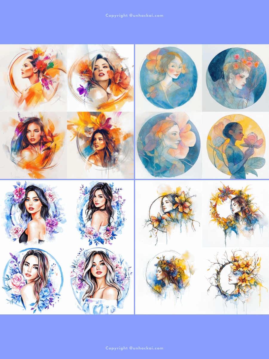 60+ Midjourney Watercolor Style Reference SREF Codes for Clipart and Art Prints product image (3)