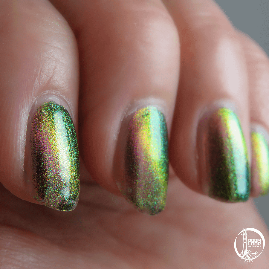 THE CASSANDRA COMPLEX - Pink Gold Green Multichrome Magnetic Nail Polish product image (10)