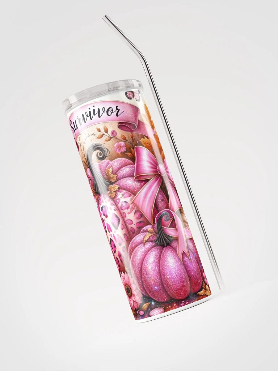 20 oz Pink Pumpkin Ribbon Awareness Tumbler product image (5)