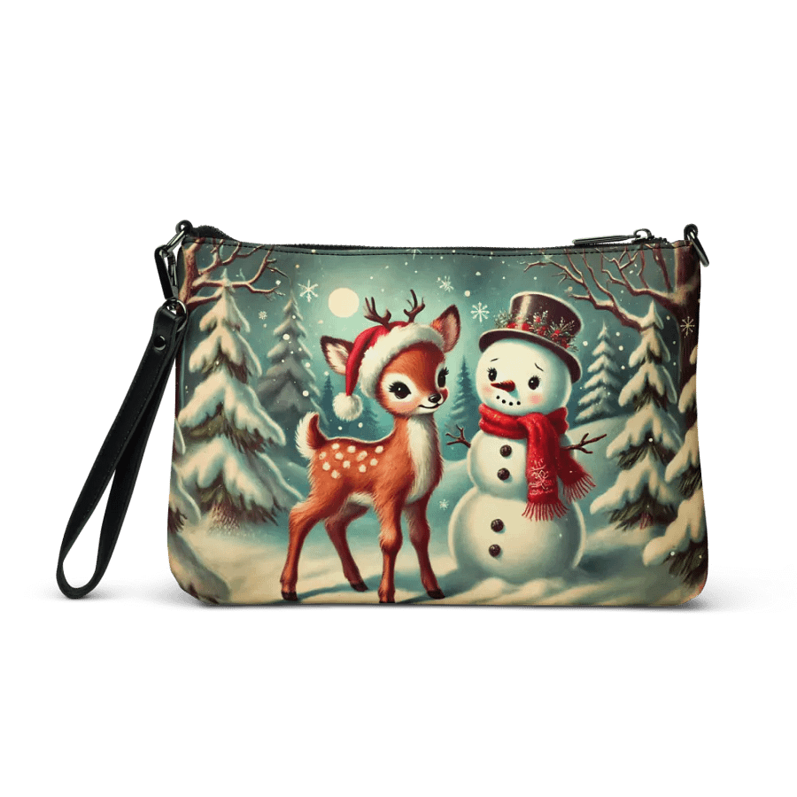 Christmas Reindeer and Snowman Crossbody Bag - Holiday Purse product image (2)