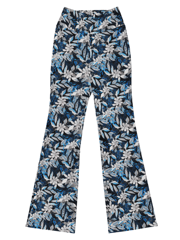 Blue White Garden Flare Leggings product image (1)