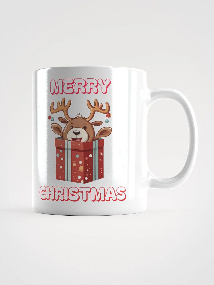 Adorable Baby Reindeer Wishing All A Merry Christmas White Mug product image (1)