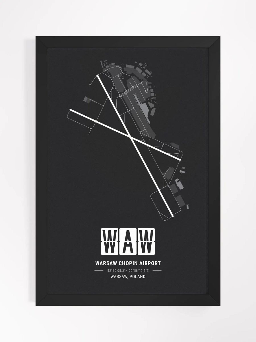 Framed Airport WAW Premium Map On Matt Paper product image (1)